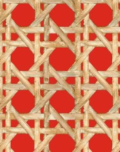 'Faux Large Caning' Wallpaper By Wallshoppe - Red -Wall Decoration Store LargeCaning Red detail 7f582d44 ac3b 44cc 9ffd 7ae36c8ecbac
