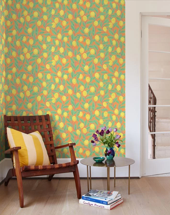 'Lemons' Wallpaper By Nathan Turner - Orange 4 'Lemons' Wallpaper By Nathan Turner - Orange - Image 2