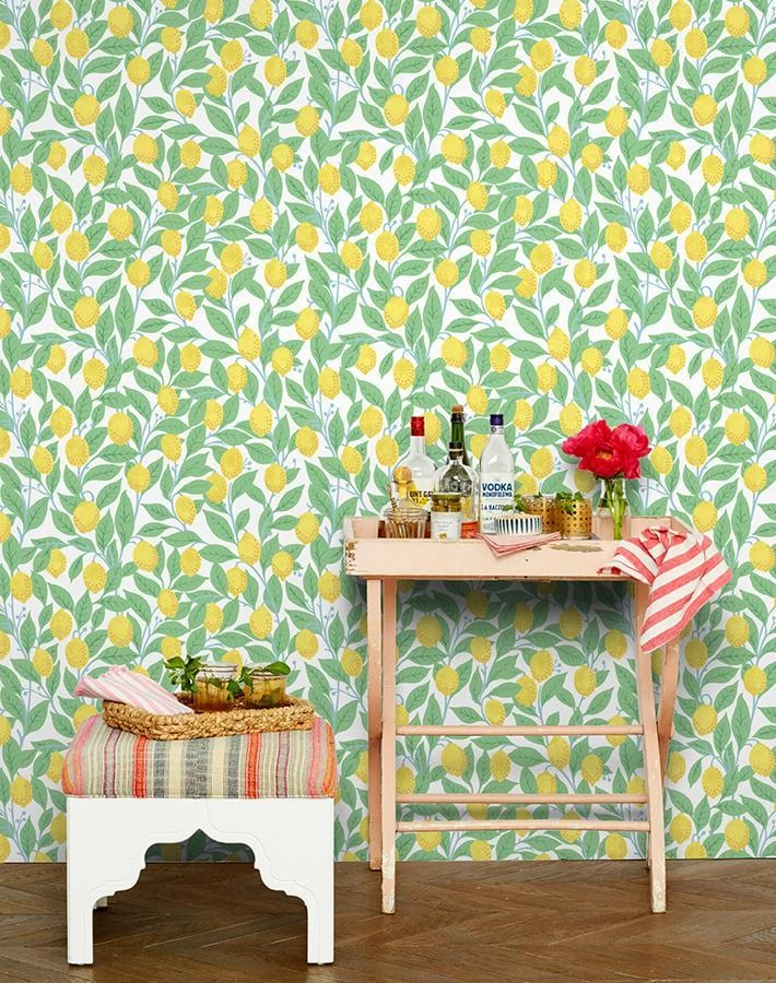 'Lemons' Wallpaper By Nathan Turner - White 4 'Lemons' Wallpaper By Nathan Turner - White - Image 2