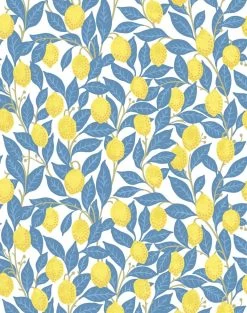 'Lemons' Wallpaper By Nathan Turner - Blue