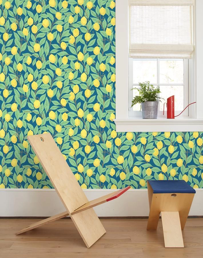 'Lemons' Wallpaper By Nathan Turner - Cadet Blue 4 'Lemons' Wallpaper By Nathan Turner - Cadet Blue - Image 2