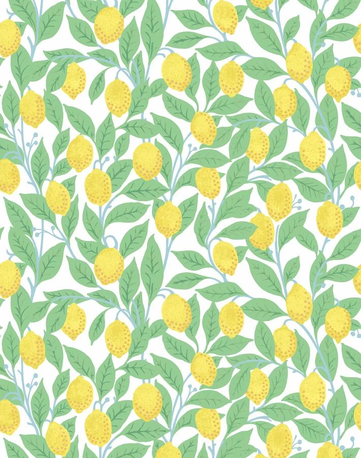 'Lemons' Wallpaper By Nathan Turner - White 3 'Lemons' Wallpaper By Nathan Turner - White