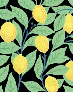 'Lemons' Wallpaper By Nathan Turner - Onyx -Wall Decoration Store Lemons duped onyx detail 493ee72b aed3 41be a3d9 a09e54595280