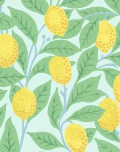 'Lemons' Wallpaper By Nathan Turner - Robins Egg -Wall Decoration Store Lemons duped robinsegg detail f02568ae 36e5 4d7b 8fa8 e24d4ef278c9