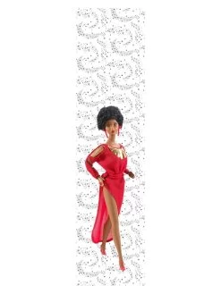 'Life Size Vintage Black Barbie™' Removable Wall Mural By Barbie™ - Black On White