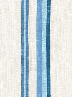 'Life Is A Banquet Stripe' Wallpaper By Lingua Franca - Blues -Wall Decoration Store Life Is a Banquet Stripe Blues Details