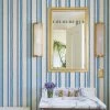 'Life Is A Banquet Stripe' Wallpaper By Lingua Franca - Blues -Wall Decoration Store Life Is a Banquet Stripe Blues RS