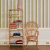 'Life Is A Banquet Stripe' Wallpaper By Lingua Franca - Marigold + Green -Wall Decoration Store Life Is a Banquet Stripe MarigoldGreen RS
