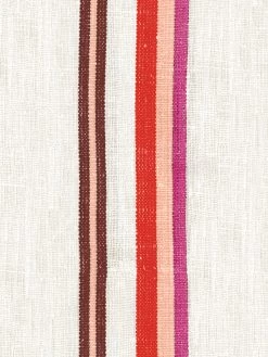 'Life Is A Banquet Stripe' Wallpaper By Lingua Franca - Peach + Rust -Wall Decoration Store Life Is a Banquet Stripe PeachRust Detail