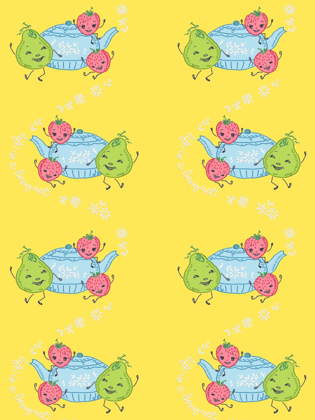 'Life Is A Banquet Scroll' Wallpaper By Lingua Franca - Daffodil 4 'Life Is A Banquet Scroll' Wallpaper By Lingua Franca - Daffodil - Image 2