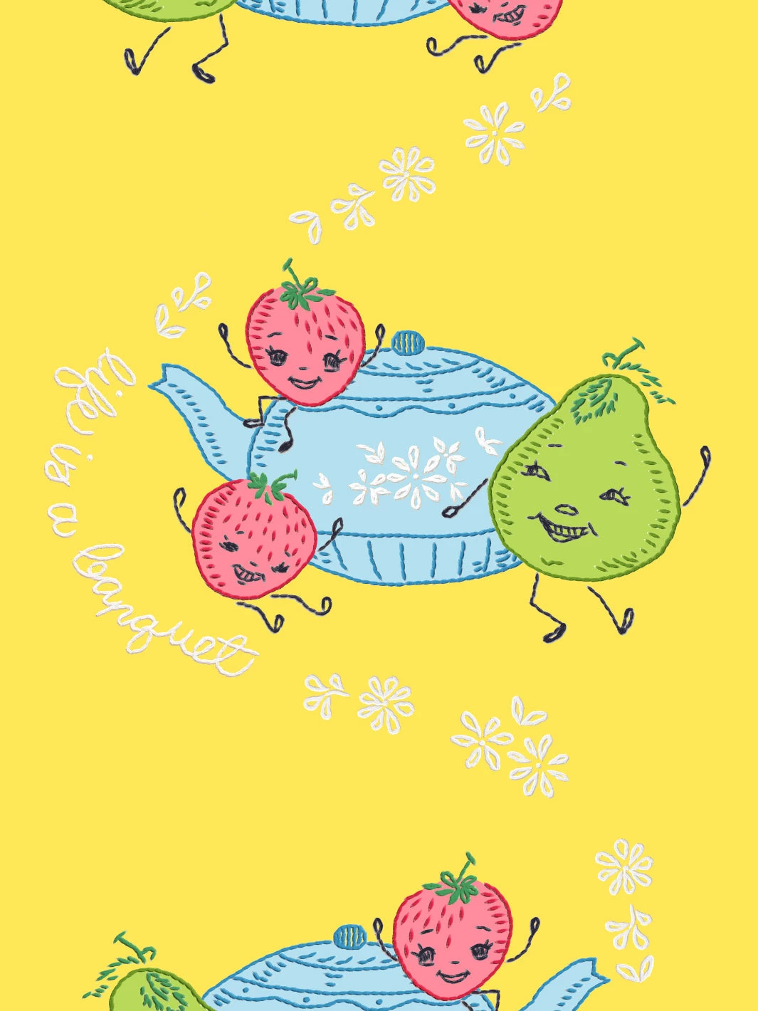 'Life Is A Banquet Scroll' Wallpaper By Lingua Franca - Daffodil 5 'Life Is A Banquet Scroll' Wallpaper By Lingua Franca - Daffodil - Image 3