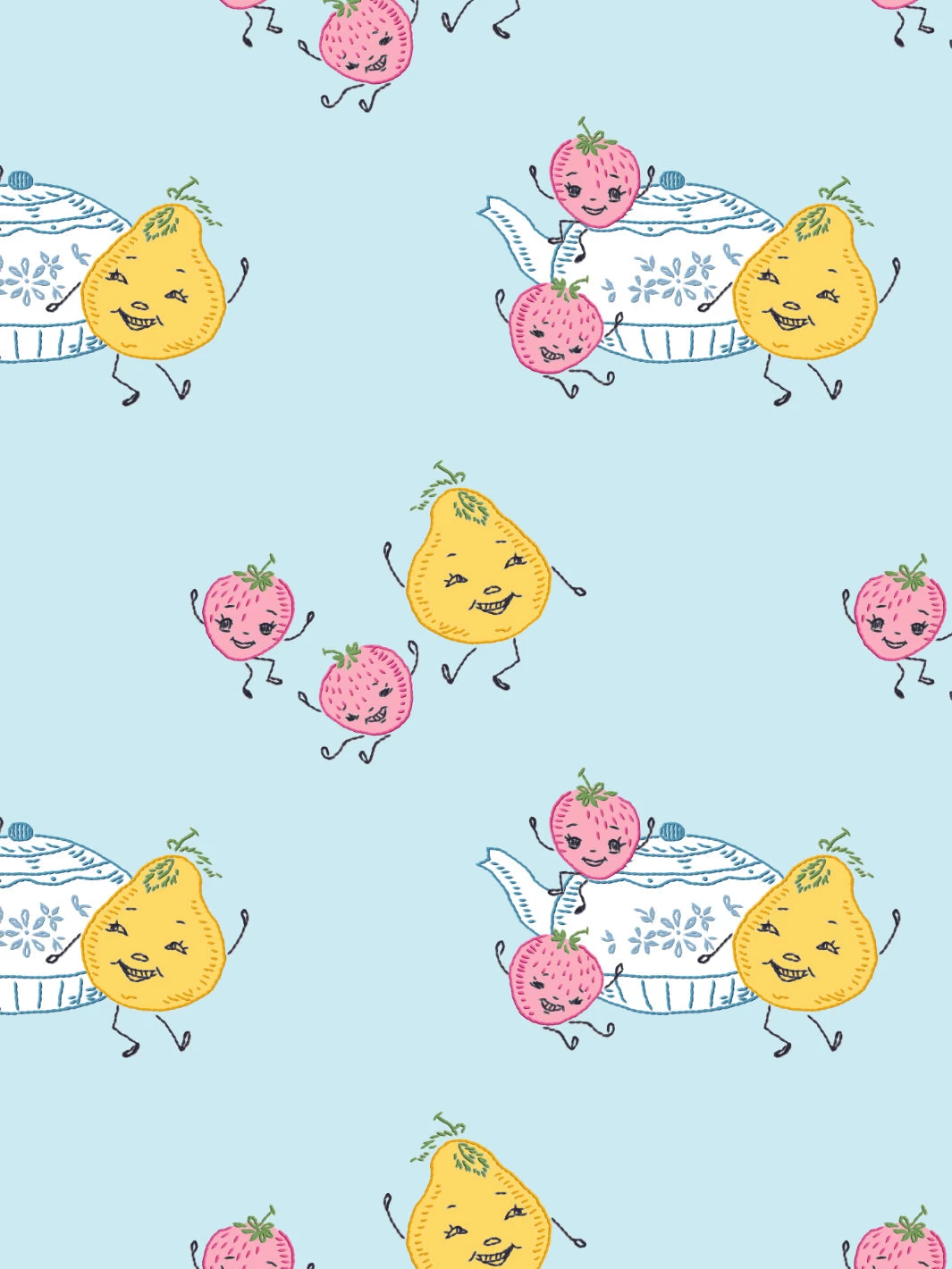 'Life Is A Banquet Toss' Wallpaper By Lingua Franca - Pale Blue 4 'Life Is A Banquet Toss' Wallpaper By Lingua Franca - Pale Blue - Image 2