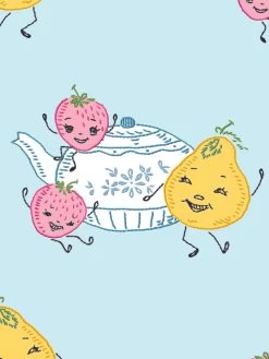 'Life Is A Banquet Toss' Wallpaper By Lingua Franca - Pale Blue 7 'Life Is A Banquet Toss' Wallpaper By Lingua Franca - Pale Blue -Wall Decoration Store Life is a Banquet Toss PaleBlue Detail