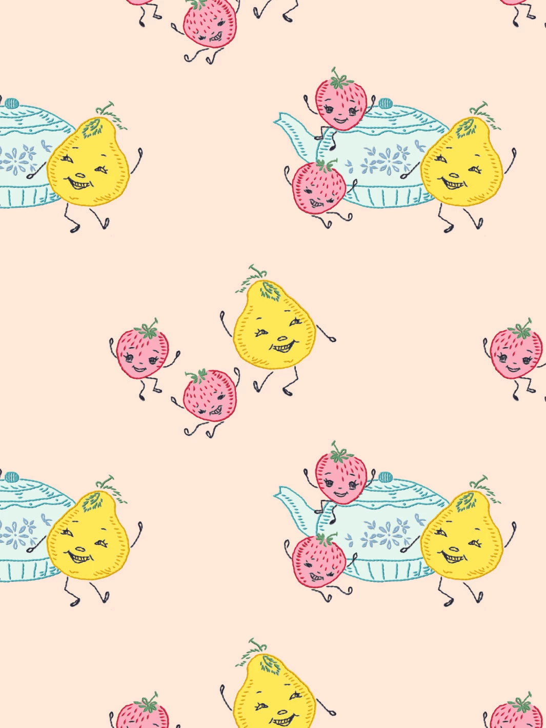 'Life Is A Banquet Toss' Wallpaper By Lingua Franca - Peach 4 'Life Is A Banquet Toss' Wallpaper By Lingua Franca - Peach - Image 2