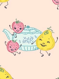 'Life Is A Banquet Toss' Wallpaper By Lingua Franca - Peach 7 'Life Is A Banquet Toss' Wallpaper By Lingua Franca - Peach -Wall Decoration Store Life is a Banquet Toss Peach Detail