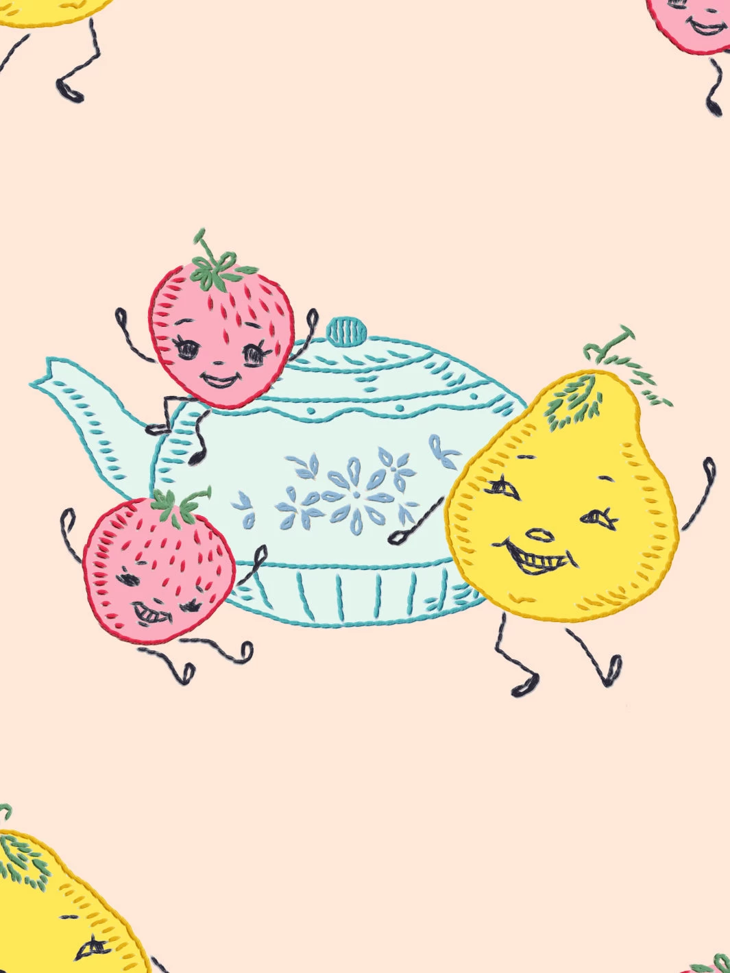 'Life Is A Banquet Toss' Wallpaper By Lingua Franca - Peach 5 'Life Is A Banquet Toss' Wallpaper By Lingua Franca - Peach - Image 3