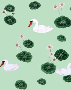 'Lily Pad Lake' Wallpaper By Carly Beck - Aventurine