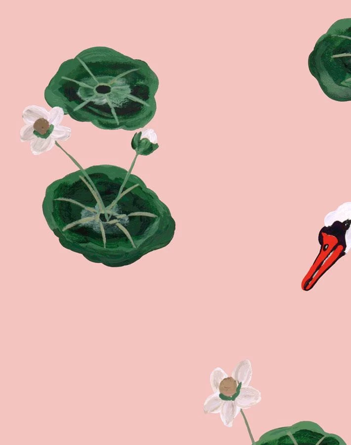 'Lily Pad Lake' Wallpaper By Carly Beck - Pink 5 'Lily Pad Lake' Wallpaper By Carly Beck - Pink - Image 3