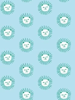 'Lion's Mane' Wallpaper By Tea Collection - Baby Blue