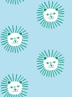 'Lion's Mane' Wallpaper By Tea Collection - Baby Blue -Wall Decoration Store Lions Mane by Tea Collection Baby Blue Detail