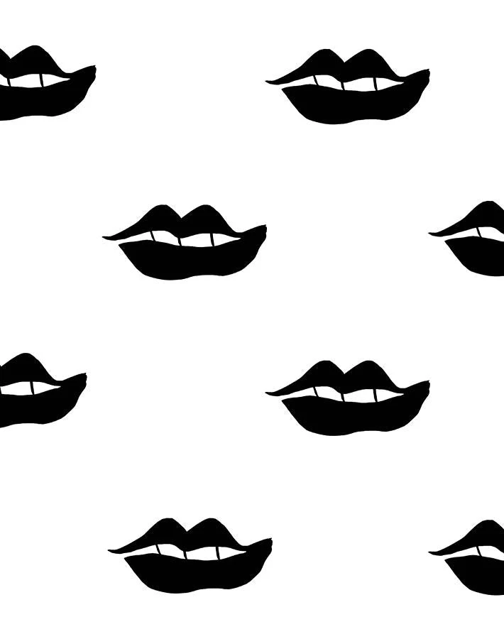 'Lips' Wallpaper By Clare V. - Onyx 3 'Lips' Wallpaper By Clare V. - Onyx