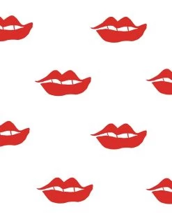 'Lips' Wallpaper By Clare V. - Red