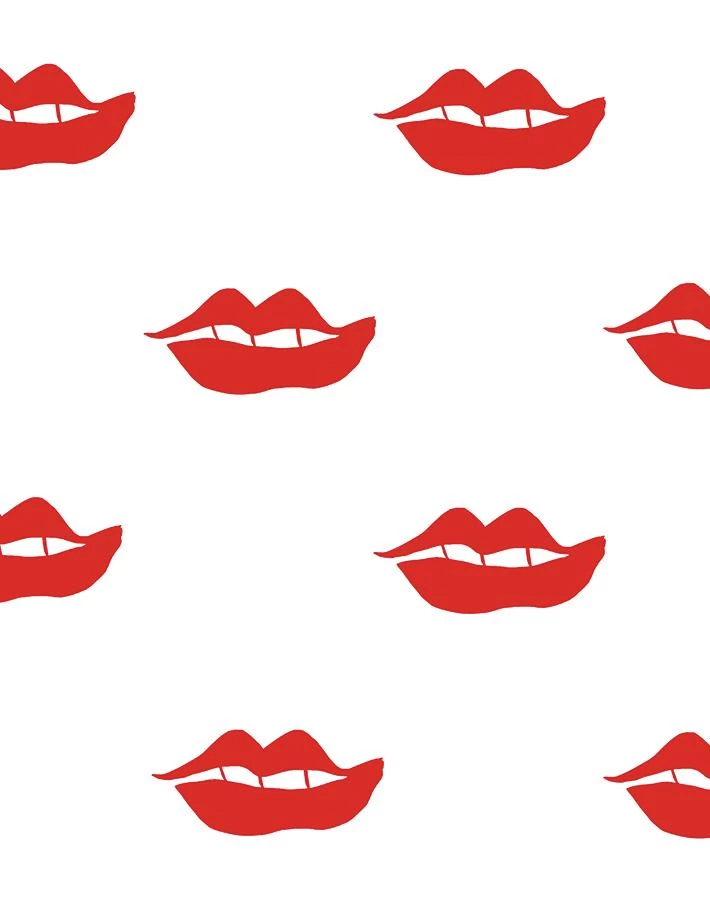 'Lips' Wallpaper By Clare V. - Red 6 'Lips' Wallpaper By Clare V. - Red - Image 4