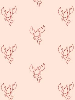 'Lobsters' Wallpaper By Lingua Franca - Red On Peach 6 'Lobsters' Wallpaper By Lingua Franca - Red On Peach -Wall Decoration Store Lobsters RedOnPeach
