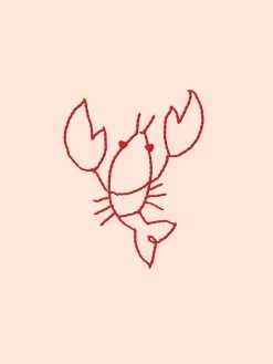 'Lobsters' Wallpaper By Lingua Franca - Red On Peach 7 'Lobsters' Wallpaper By Lingua Franca - Red On Peach -Wall Decoration Store Lobsters RedOnPeach Detail