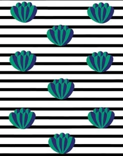 'Lotus Stripe' Wallpaper By Clare V. - Onyx