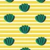 'Lotus Stripe' Wallpaper By Clare V. - Yellow