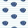'Lotus Stripe' Wallpaper By Clare V. - Blue -Wall Decoration Store Lotus with Stripe sky blues Product a3f4f85c c33f 49db a278 ea465dd84884