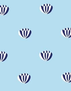 'Lotus' Wallpaper By Clare V. - Light Blue