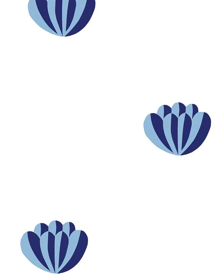 'Lotus' Wallpaper By Clare V. - Blue 5 'Lotus' Wallpaper By Clare V. - Blue - Image 3