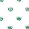 'Lotus' Wallpaper By Clare V. - Emerald / Pink