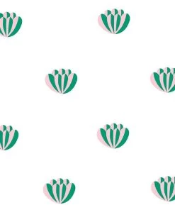 'Lotus' Wallpaper By Clare V. - Emerald / Pink -Wall Decoration Store Lotus Emerald Pink Product cd742513 c82f 4fa4 b878 38028da959ee