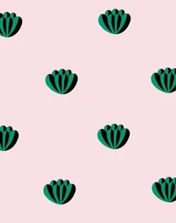 'Lotus' Wallpaper By Clare V. - Emerald / Shell -Wall Decoration Store Lotus Emerald Shell Product c9d493c8 25ae 4a85 a6c0 6d214f316b05