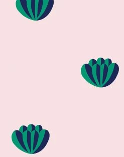 'Lotus' Wallpaper By Clare V. - Navy / Shell -Wall Decoration Store Lotus Navy Shell Detail 5f9293a0 b5cf 43c3 9748 2744dc2f7755