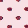 'Lotus' Wallpaper By Clare V. - Red / Shell