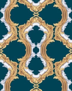 'Louie Whoey' Wallpaper By Wallshoppe - Indigo -Wall Decoration Store LouieWhoey forweb indigo 8fd16afe a9e2 48db bea2 923a99c19214