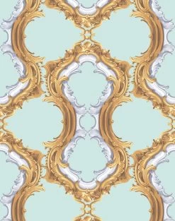 'Louie Whoey' Wallpaper By Wallshoppe - Seafoam