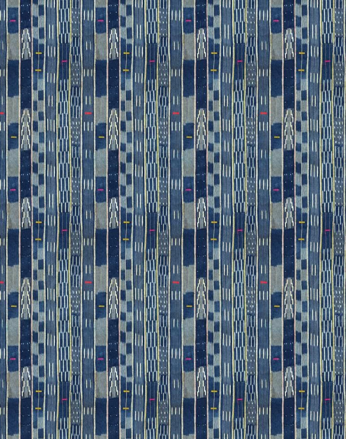 'Small Madison Stripe' Wallpaper By Chris Benz - Indigo 3 'Small Madison Stripe' Wallpaper By Chris Benz - Indigo