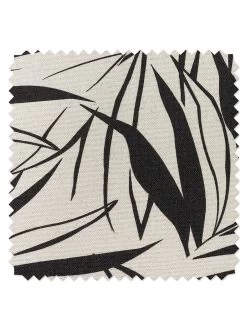 'Fabric By The Yard - Majesty Palm - Black On Raw Canvas