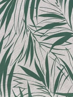 'Fabric By The Yard - Majesty Palm - Green On Raw Canvas -Wall Decoration Store Majesty Palm Green on Flax Linen Design 6d69b2d2 faae 4666 b417 dbce88ecc1ae