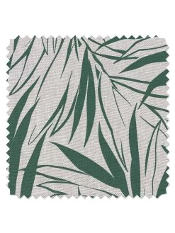'Fabric By The Yard - Majesty Palm - Green On Flax Linen