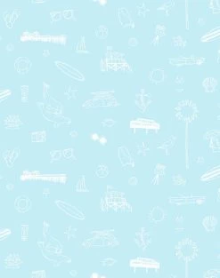 'Malibu' Wallpaper By Nathan Turner - Glacier Blue