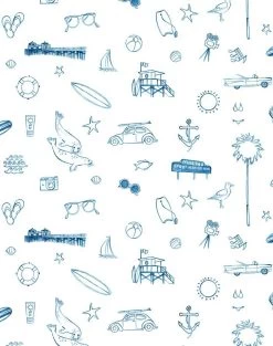 'Malibu' Wallpaper By Nathan Turner - Blue On White 9 'Malibu' Wallpaper By Nathan Turner - Blue On White -Wall Decoration Store Malibu Blue on white design 62f3835b c7ff 4524 aef9 8c012ee80374