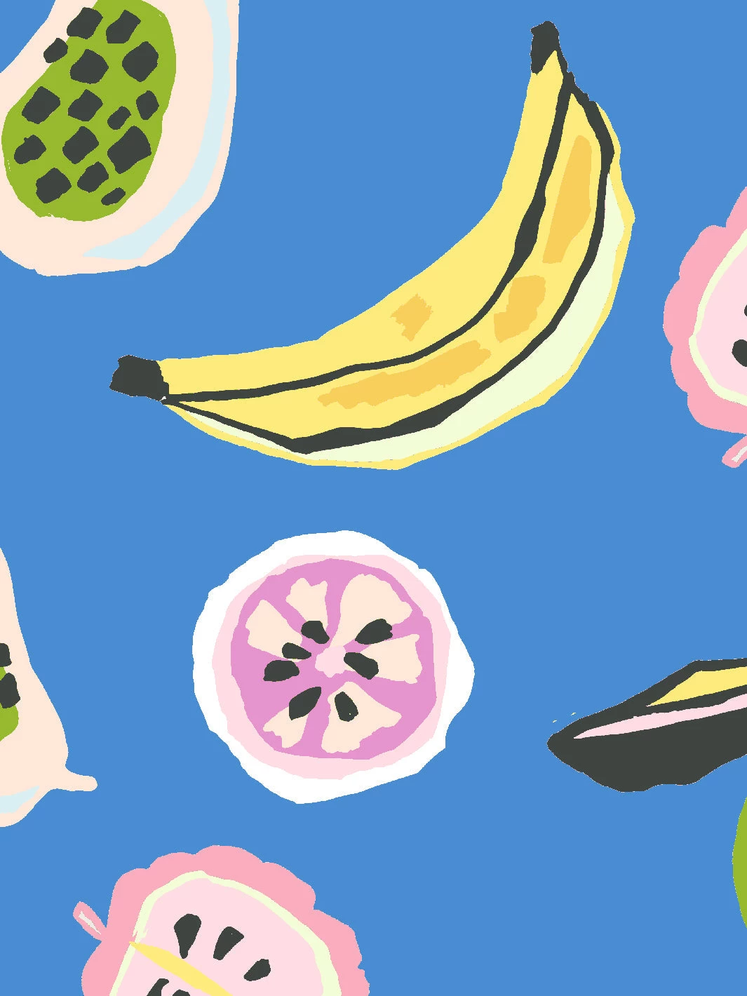 'Mango Papaya' Wallpaper By Tea Collection - Cerulean 5 'Mango Papaya' Wallpaper By Tea Collection - Cerulean - Image 3