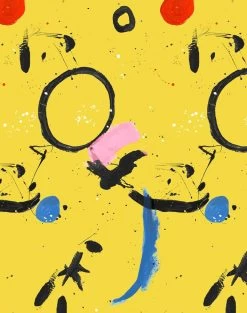 'Marguerite Mural' Wallpaper By Chris Benz - Yellow