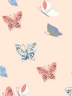 'Mariposa' Wallpaper By Tea Collection - Peach -Wall Decoration Store Mariposa by Tea Collection Peach Detail